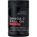 Recherche sportive Krill Oil Supplement avec EPA & DHA Omega 3, Phospholipides et Astaxanthin de l'Antarctique Krill - Concentration maximale d'huile de Krill pour les hommes et les femmes - 1000mg, 30 Capsules Softgel