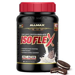 ALLMAX Ernährung ISOFLEX Whey Protein Isolate, Cookies & Cream - 2 lb - 27 Gramm Protein Per Scoop - Zero Fat & Sugar - 99% Lactose Free - Glutenfrei & Soy - Ungefähr 30 Portionen