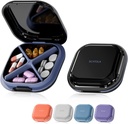 Small Pill Case, Pille Box, Reise Pille Container, Portable, Pocket Pill Case für Geldbörse, Mini Pill Organizer für Medizin, niedlich 5 Farben (schwarz)