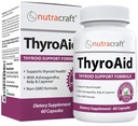 ThyroAid #1 Schilddrüsen-Unterstützung Ergänzung | Natürliche Kräuter Schilddrüsen-Formel mit Iodine (Kelp), Ashwagandha, L-Tyrosine & More | Unterstützung Schilddrüsengesundheit & Energie Ebenen | 60 Kapseln