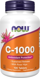 JETZT Nahrungsergänzungsmittel, Vitamin C-1.000 mit Rose Hips, Sustained Release, Antioxidant Protection*, 100 Tabletten