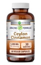 Erstaunliche Formeln Ceylon Cinnamon 1200 Mg Supplement | Vegetarische Kapseln | Non-GMO | Gluten-Free | Made in USA (1 Pack | 60 Count)