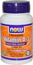 Maintenant Aliments Vitamine D-3, 5000 UI, saveur de menthe120 Chewables