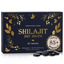 Reine Shilajit Resin Trockentropfen - Hohe Potenz, Grade A, 100% rein mit Fulvic Acid & 85+ Trace Minerals für bessere Energie Metabolismus & Immununterstützung | 60 Einfach-zu-Take Tabletten für Männer & Frauen