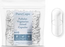PureCaps USA - Leere vegetarische Vegan Pullulan Pillen Kapseln Größe 000 | 1.000 Füge Pillen| Clear| Nicht-GMO Zertifiziert | SLS, Gluten, Konservierungsfrei