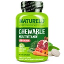 NATURELO Chewable Vitamin per bambini Multivitamin con miscela di frutta organica di tutto cibo - 60 compresse per bambini
