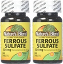 Nature's Blend Iron Ferrous Sulfate 325mg BPK, Assorted, Tablets, 100 Count, Pack of 2