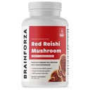 Brain Forza Organic Red Reishi Mushroom Capsules, Adaptogenic Mushroom Powered Immune Support, Herz und Herz-Kreislauf Gesundheit, allgemeine Wellness und Vitalität, Non-GMO, Vegan, Organic, 90 Kapseln