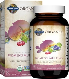 Garten des Lebens Bios Vitamine für Frauen 40+ - 60 Tabletten, Frauen Multi 40+, Vegan Vitamine für Frauen über 40, Hormone & Brust-Gesundheitsunterstützung Mischung, Ganzes Essen Frauen Multivitamin