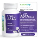 NatureCity TrueAsta 6mg Astaxanthin Ergänzung mit AstaReal | Unterstützt Augen, Haut, Gelenke, Muskeln, Gehirn und Blutfluss | Algenbasierte Antioxidante Ergänzung | Non-GMO, Glutenfrei | 30 Weichgele