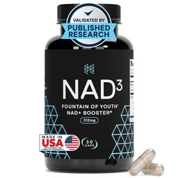 HPN NAD+ Booster – Nicotinamid Riboside Alternative (NAD3) für Männer und Frauen | Anti Aging NRF2 Activator, 312 mg pro Servierung – Natural Energy Supplement for Longevity & Cellular Health, 30 Veggie Pillen