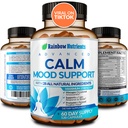 28 in 1 Calm Mood Unterstützung Ergänzung- Natürliche Happy Pillen für okziale Anxiousness & Stress, Sorgen Gefühle, Entspannung, Mental Clarity | Max Sleep & Mood Unterstützung für Frauen & Mens120 Vegan Kapseln