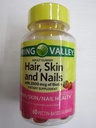 Frühlingstal Erwachsene Haare, Haut, Nägel, 2500 mcg Biotin, Erdbeere, 60 Gummi (Pack von 2)