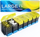 Extra große Pille Organizer 2 Mal pro Tag – XL Pille Box 7 Tag mit Big AM/PM Komponenten – Passt große Vitamine, Ergänzungen & Gummis, für 7 oder 14-Tage Verwendung, Farb-Coded, Senior-Friendly, No Spills