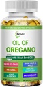Öl von Oregano Softgels,Organics Öl von Oregano mit schwarzem Seedöl für Immununterstützung Verdauungs-Gesundheit Saisonale Kräuter, hohe Carvacrol & Thymochinon Oregano Öl,Plant Based,Non-GMO,120 Count