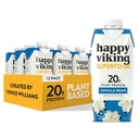 Vanilla Bean Vegan Plant Protein Shakes von Happy Viking, Erstellt von Venus Williams, 20g Protein, Omega-3, 9 Aminosäuren und BCAAs, Glutenfrei, Non-GMO, Bereit zu trinken, Packung von 12 (11oz)