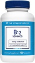 Vitamin Shoppe Vitamin B12 500mcg - Unterstützt Energieproduktion, Einmal täglich Nahrungsergänzung - Vitamin B-12 (As Cyanocobalamin), Gluten & Molke kostenlos (100 Kapseln)