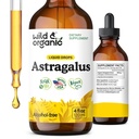 Wild & Organic Astragalus Tincture - Immununterstützungsergänzung w/Astragalus Root Extract - Vegan Tincture für Immunität - Zucker & Alkoholfreie Tropfen - 4 fl oz