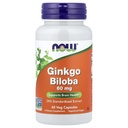 JETZT Lebensmittel Ginkgo Biloba 60mg 24% Extrakt, 60 Kapseln