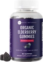 Kate Naturals Elderberry Gummies mit Vitamin C und Zink für Erwachsene & Kinder. Tasty Sambucus Elderberry Gummies für Immununterstützung (90 Gummi, 45 Tage Versorgung, Organisch)
