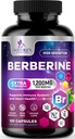 Berberine HCL 1200mg Supplement - Berberine HCI Kapseln hohe Absorptionsergänzung für Herzgesundheit & Immununterstützung, hohe Festigkeit, Glutenfrei, Vegan, Non-GMO Pillen - 120 Veggie Kapseln