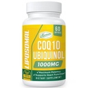 1000mg Liposomal CoQ10 Softgels | Migliore assorbimento CoQ10 Ubiquinol Supplemento | Funzione cardiaca e produzione di energia | Forma antiossidante attiva di Vegan Coenzyme Q10 | Non-GMO | 60 Softgels