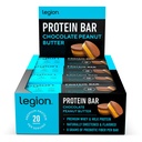 Legion Protein Bar Schokolade Peanut Butter -100% Whey Protein, Baked Bars mit Prebiotic Fiber - High Protein (20g) Low Fat (12g) Low Sugar (4g), No Soy, Gluten - Natural Flavors (12 Count)