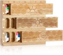 Hushee Holz Wöchentliche Pille Organizer 3 Mal am Tag 7 Tag Große Medizin Box Halter Tägliche Medikamenten Fall Vitamin Spender Pille Sorter Fisch Ölbehälter für wöchentliche Ergänzungen Outdoor-Reise