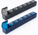 2-Pack Wöchentliche große Pillen-Organisator für Reisen, 7 Tage Pillen Boxen und Organizer, Big Compartments Pill Case AM PM,14 Tag XL Medication Organizer Spender für Fischöle, Vitamin Holder Supplement