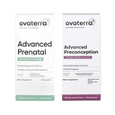 Ovaterra Advanced Prenatal & Preconception Multivitamin Bundle für Frauen mit DHEA 25mg, Choline 550 mg, Folate (Methylfolate) 1.010 mcg, Omega-3 DHA, EPA, Chelat Iron 364 Kapseln - 28 Tage Versorgung