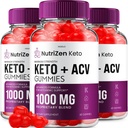 (3 Pack) NutriZen Keto ACV Gummies - Advanced Formula Nutri Zen Keto Plus ACV Gummies Aceto di sidro di mele Keto Nutrizen ACV Gummies Integratori alimentari Donne (180 Gummies)
