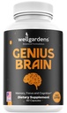 100% Pure Brain Ergänzungen für Gedächtnis, Fokus und Kognition - Tägliche Unterstützung für Psychische Klarheit mit Bacopa, Magnesium, Vitamine B6, Phosphatidylserine - Non-GMO, Glutenfrei