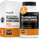 Renew Actives Turmeric Curcumin with Black Pepper – 600MG Turmeric Root, 100MG Curcuminoids pro 2 Kapseln – unterstützt Verdauung, Lebergesundheit, Joint Relief & Mobility – Made in Canada – 120 Kapseln