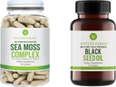 Geweihfarmen – 100% reines Meer Moss Complex & Black Seed Oil Bundle, Wildcrafted Irish Sea Moss & Türkisch Schwarz Cumin Nigella Sativa Seed Oil