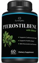 Premium Pterostilbene Supplement – Pterostilbene mit Resveratrol & Quercetin – Unterstützt gesundes Altern – Natürliche Quelle Pterostilbene 100mg pro Servierung – 60 Kapseln