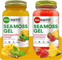 Sea Moss Gel Organic Raw (Bundle of 2 Jars 24oz) Ashwagandha Mango und Erdbeer Ananas Wilde Ananas Gold Sea Moss Gel | 92 Vitamine und Mineralien | Pure Raw+Non-GMO | Vegan Superfood