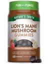 Nature's Truth Lion's Mane Gummis für Erwachsene | 60 Count | Mixed Berry Flavor | Vegan, Non-GMO, & Gluten Free Supplement