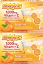 Emergen-C 1000mg Vitamin C Pulver, mit Antioxidantien, B Vitamine und Elektrolyte, Vitamin C Nahrungsergänzungsmittel für Immununterstützung, Koffeinfreies Getränk Mix, Tangerine Flavor - 60 Count/2 Month Versorgung