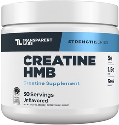 Transparent Labs Creatine HMB - Kreatin-Monohydrat-Pulver mit HMB für Muskelwachstum, Erhöhte Stärke, Enhanced Energy Output und verbesserte sportliche Leistung - 30 Portionen, Unflavored