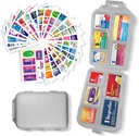 Pill Organizer mit Medizin Etiketten 161 Etiketten Travel Daily Pill Container Mini Medication Organizer Aufbewahrung Pill Organizer Reisen Essentials Pill Case 7 Day (Grau, 1 Pack)