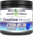 Erstaunliche Formeln Mikronisierte Kreatin-Monohydrat-Pulver-Ergänzung | 5000 mg pro Servieren | Ideal Pre & Post Workout-Ergänzung | Made in USA (12.6 Oz | Blue Rasbperry, Blue Raspberry)