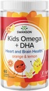 Swanson Kids Omega + DHA Gummies - 60 Gummis - Gehirn- und Herzgesundheitsunterstützung für Kinder - Natürlich und lecker