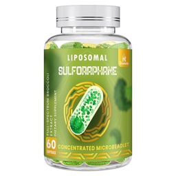 800 MG Sulforaphane liposomique, puissant double-livraison pour l'absorption maximale et la puissance, extrait de brocoli à plein spectre, antioxydant et supplément hépatique, 60 Softgels