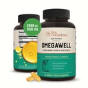 Omega-3-Fischöl - 2000 mg Kapseln: Herz, Gehirn und gemeinsame Unterstützung - 800 mg EPA 600 mg DHA - Nachhaltig bezogen - Softgels - 30-Tage-Versorgung