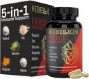 5-in-1 Fierce Immunitätsergänzung, Immununterstützungsergänzung und Booster für Erwachsene, Vitamin C, Quercetin, Vitamin D, Zink, L-Arginin, Hesperidin, Immunitätsunterstützung, 90 Kapseln (1 Monat Versorgung)