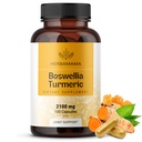 HERBAMAMA Turmeric and Boswellia Extract Kapseln - 2100mg Boswellia Serrata & Turmeric Complex mit schwarzem Pfeffer Extrakt - Vegan, Non-GMO, 95% Curcuminoids Antioxidans Supplement, 100 Caps