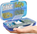 Pill Organizer luftdichte Pille Box große Pille Dispenser Home Travel Supplement Halter Portable Vitamin Sorter Jumbo Größe 8 Kompartment luftdichte Vitamin Container tägliche Medizin Reisen Essentials