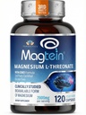 Magnesium L Threonat, MagteinTM, Gehirnergänzung für Gedächtnis, Fokus, Schlaf und kognitive Unterstützung, hohe Absorption Magnesium L-Threonat, Non-GMO, keine Laxative Wirkung – 2000 mg, 100 Vegan Kapseln