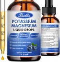 Kalium-Magnesium-Ergänzung - Hohe Absorption Magnesium-Komplex 500mg & Kalium 99mg Plus Calcium, Vitamin D3, Zink, Zucker Kostenlose Tropfen Ergänzung für Leg Cramps, Energie, Stoffwechsel (Blaubeere)