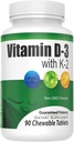 Vitamines à croquer D3 (2 000 UI) + K2 (MK7 75mcg)